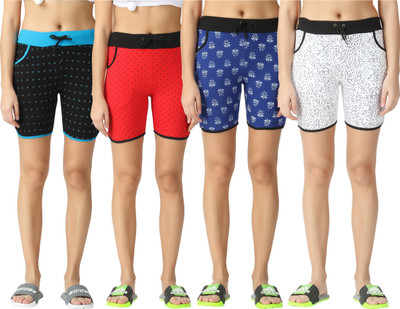 FASHA Printed Women Multicolor Basic Shorts