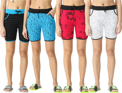 FASHA Printed Women Multicolor Basic Shorts