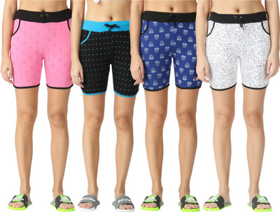 FASHA Printed Women Multicolor Basic Shorts