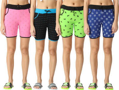 FASHA Printed Women Multicolor Basic Shorts