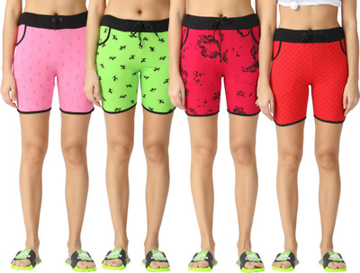 FASHA Printed Women Multicolor Basic Shorts