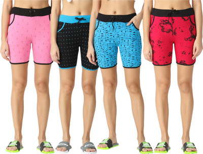 FASHA Printed Women Multicolor Basic Shorts