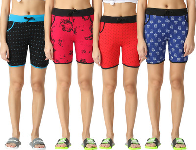 FASHA Printed Women Multicolor Basic Shorts