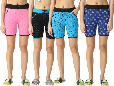 FASHA Printed Women Multicolor Basic Shorts