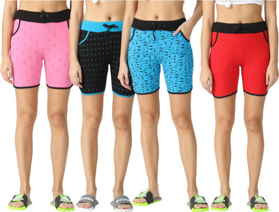 FASHA Printed Women Multicolor Basic Shorts