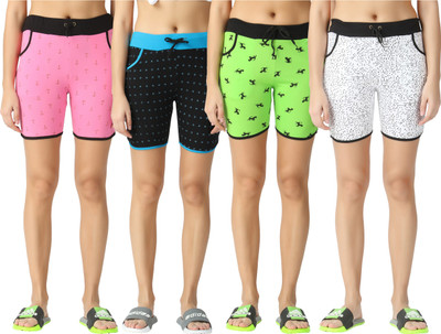 FASHA Printed Women Multicolor Basic Shorts