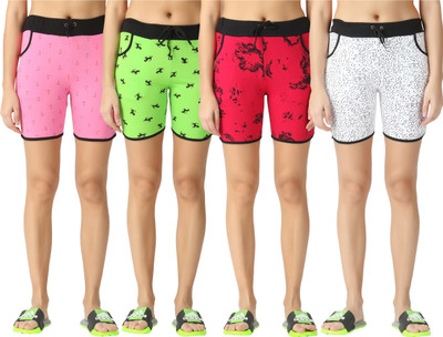 FASHA Printed Women Multicolor Basic Shorts