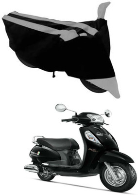 RONISH Waterproof Two Wheeler Cover for Suzuki(Access 125, Black, Silver)