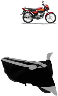 RONISH Waterproof Two Wheeler Cover for Hero(CD deluxe, Black, Silver)