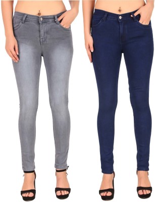 PX4 JEANSWEAR Regular Women Grey, Dark Blue Jeans(Pack of 2)