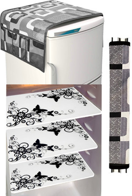 Crafteal Refrigerator  Cover(Width: 55 cm, Multicolor)