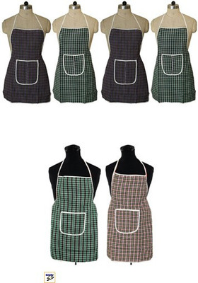 Fabfurn Cotton Home Use Apron - Free Size(Multicolor, Pack of 6)