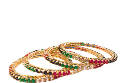 Manikya Copper Gold-plated Bangle Set(Pack of 4)