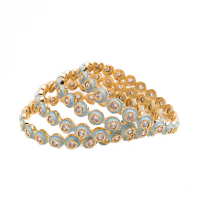 Manikya Copper Gold-plated Bangle Set(Pack of 4)