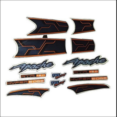 HRBull Sticker & Decal for Bike(Black, Orange)