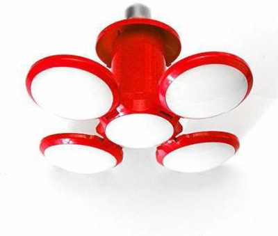 iDOLESHOP Foldable Football Light, 40W Five-Leaf Blade LED Light Bulb, Super Bright Angle Adjustable Home Ceiling Lights, AC95-265V, Cool Red Light Pendants Ceiling Lamp Pendant Lamp Ceiling Lamp(Red)