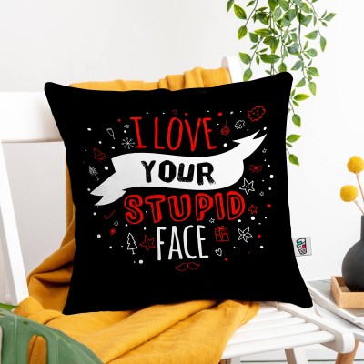 Paperholic Creations Microfiber Pillows Cover(30 cm*30 cm, Black, Red)