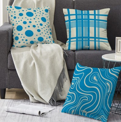 Indigifts Geometric Cushions Cover(Pack of 3, 45 cm*45 cm, Blue)