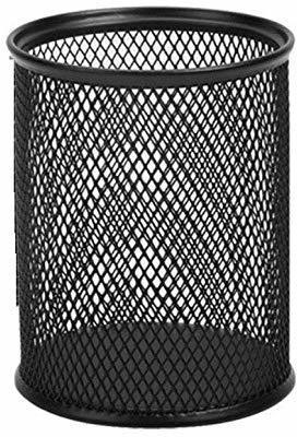 manzees 1 Compartments Metal Stationary Holder(Black)