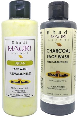 Khadi Mauri Charcoal & Ubtan  - Pack of 1 Face Wash(420 ml)