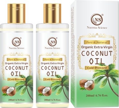 Nuerma Science Pure Coconut Oil (Extra Virgin) (Pack of 2, 200 ML Each)(400 ml)