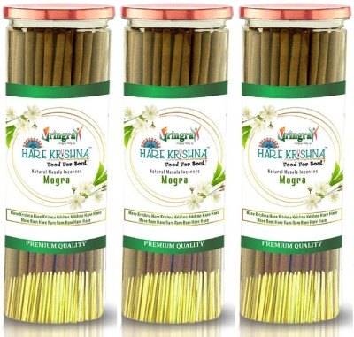 Vringra Extra Pure Mogra Agarbatti - Natural & Chemical Free Masala Incenses Sticks (Pack of 3) Mogra(200, Set of 3)