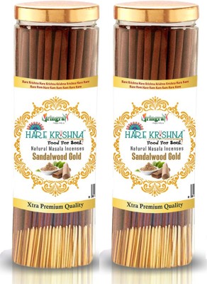 Vringra Hare Krishna Food For Soul Sandalwood Agarbatti - Natural & Chemical Free Masala Insence Sticks (Pack of 2) Sandalwood(200, Set of 2)
