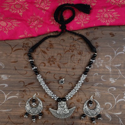 SHUBHAM JEWELLERS Brass Silver Black Jewellery Set(Pack of 1)