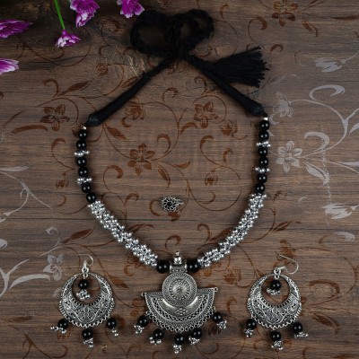 SHUBHAM JEWELLERS Brass Silver Black Jewellery Set(Pack of 1)