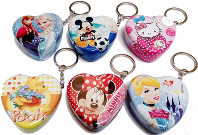 gtrp Mini Storage Box with Key Chain for Small Mini Items|Set of 6 pcs|Multicolor Key Chain