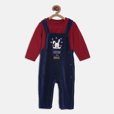 MINI KLUB Baby Boys Casual Dungaree Tie(Blue)