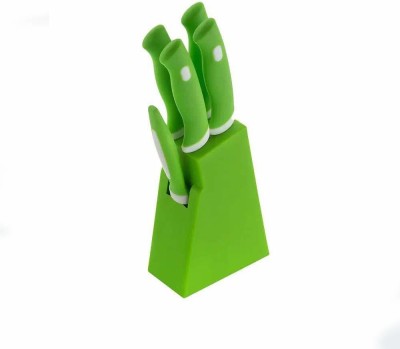 Fitaza 6 Pc Plastic Knife Set Green Knife Set for Kitchen with Stand Knife Set for Kitchen use