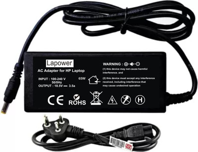 Lapower Laptop Charger For DV1000,DV1100 65W 3.5a Yellow Pin Laptop Adapter (Power Cord Included) 65 W Adapter(Power Cord Included)