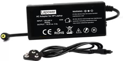 Lapower Laptop Charger For DV1200,DV1300 65W 3.5a Yellow Pin Laptop Adapter (Power Cord Included) 65 W Adapter(Power Cord Included)