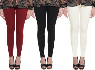 Clarita Ankle Length Ethnic Wear Legging(Maroon, Black, White, Solid)