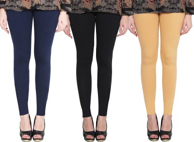 Clarita Ankle Length Ethnic Wear Legging(Dark Blue, Black, Gold, Solid)