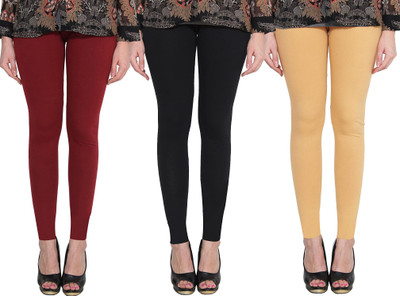 Clarita Ankle Length Ethnic Wear Legging(Maroon, Black, Gold, Solid)