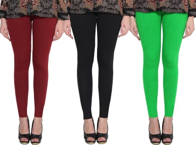 Clarita Ankle Length Ethnic Wear Legging(Maroon, Black, Light Green, Solid)