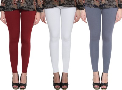 Clarita Ankle Length Ethnic Wear Legging(Maroon, White, Grey, Solid)