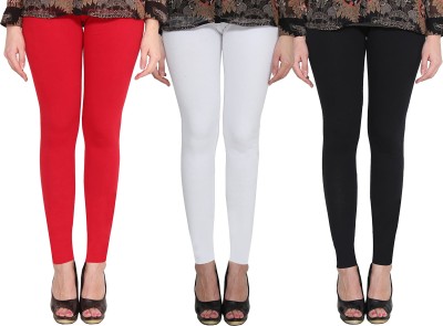 Clarita Ankle Length Ethnic Wear Legging(Red, White, Black, Solid)