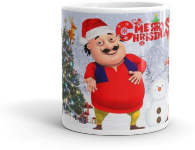 THE NK Store Printed Coffee/Tea Cup Wish Christmas Motu Patlu Coffee/Tea Cup Best Gift for Boy Friend ,KIDS Gift for Kids,Brother,Gift for Girlfriend,Boyfriend,Husband,Wife Ceramic Coffee Mug(330 ml)
