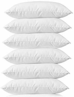 DAKSH Microfibre Solid Body Pillow Pack of 6(White)