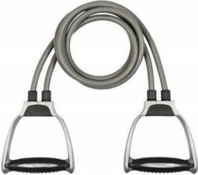JOJO NATION Double Toning Tube Resistance Exercise Bands with Foam D-Handles Resistance Tube(Grey)