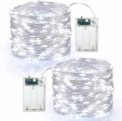 MIRADH 30 LEDs 3 m White Flickering, Steady String Rice Lights(Pack of 2)