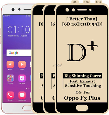XRENGTH Edge To Edge Tempered Glass for : OPPO F3 PLUS(Pack of 3)