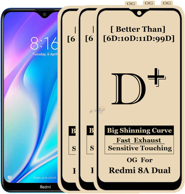 Xester Edge To Edge Tempered Glass for REDMI 8A DUAL(Pack of 3)