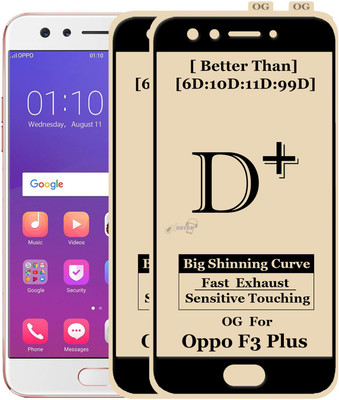 GORILLAPRIME Edge To Edge Tempered Glass for ; OPPO F3 PLUS(Pack of 2)