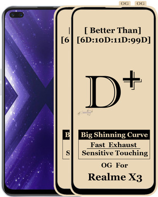 XRENGTH Edge To Edge Tempered Glass for : REALME X3(Pack of 2)