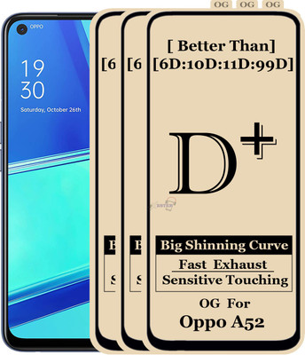 Xester Edge To Edge Tempered Glass for OPPO A52(Pack of 3)