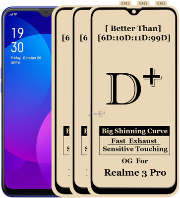 Xester Edge To Edge Tempered Glass for REALME 3 PRO(Pack of 3)